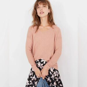 Madewell Kimball Pullover Sweater Pink Merino Wool Alpaca Blend